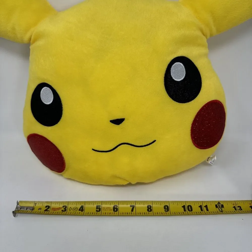 Pokemon Pikachu Plush Pillow Head Doll Plush‎ Animal Toy Factory Glitter Cheeks